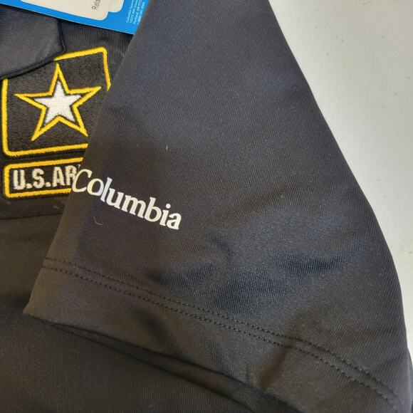 COLUMBIA GOLF US ARMY BLACK CAMO SHORT SLEEVE HOT WEATHER POLO SHIRT L NWT - Picture 5 of 6